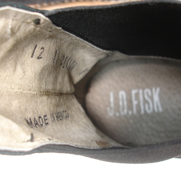 NEW J.D.FISK BLACK SUEDE WINGTIPS ANKLE BOOTS 12 main image 8